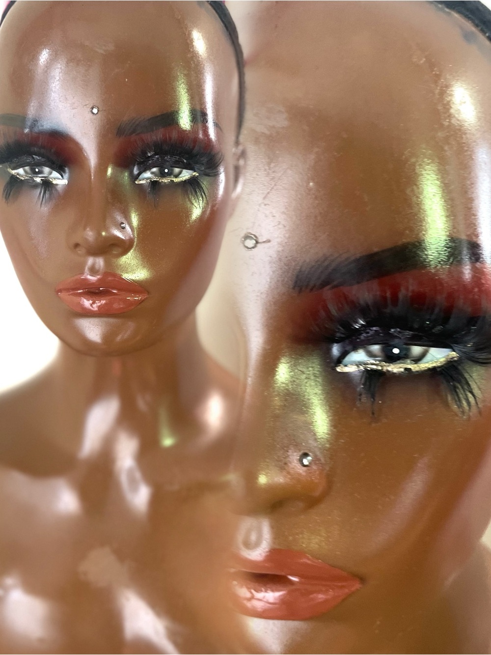Realistic Mannequin Head w/Bust Luxury Brown